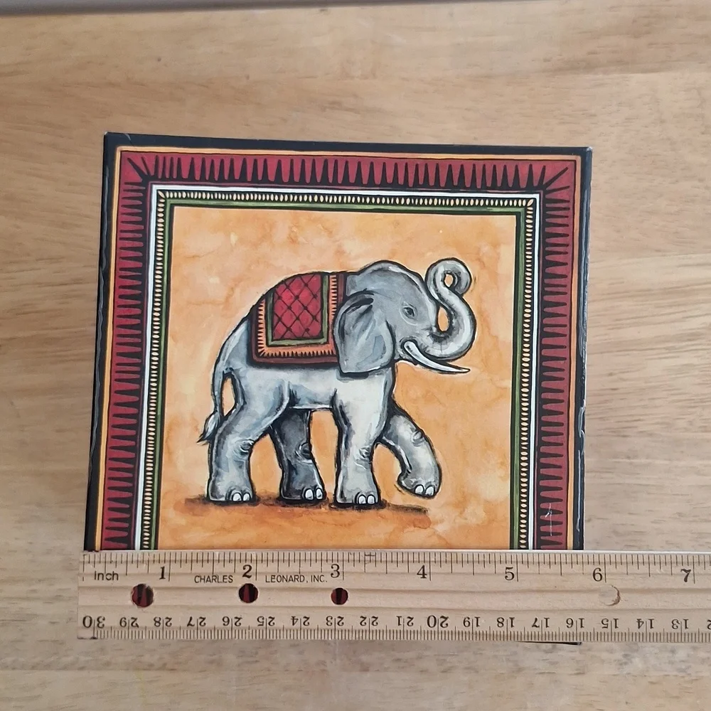 Elephant & Leopard Print Decorative Trinket Box | Safari Decor Storage